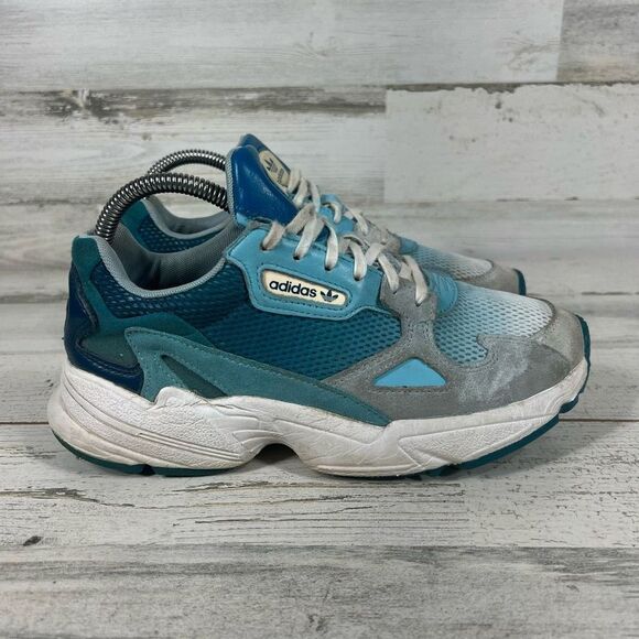 Adidas Womens Torsion Wide Fit Falcon Sneaker Shoe Blue Tint‎ Size 7 - Picture 1 of 8